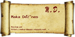 Maka Dénes névjegykártya
